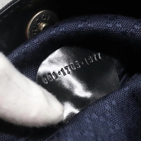 GUCCI Bamboo Hand Bag Nylon 2way Black Silver 001 1705 1577 Auth ti3394 - Picture 10 of 16